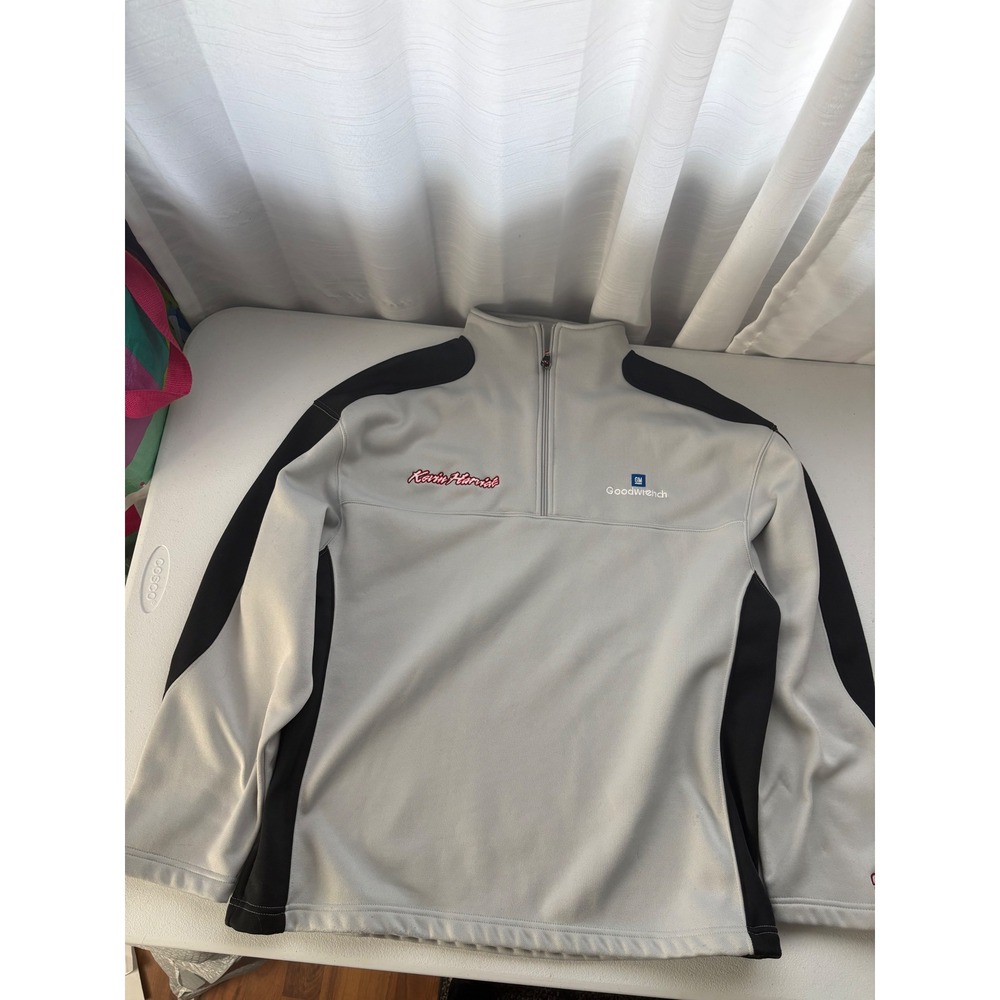 Chase Authentics Kevin Harvick GM‎ Goodwrench Gray Black Quarter Zip Pullover LG